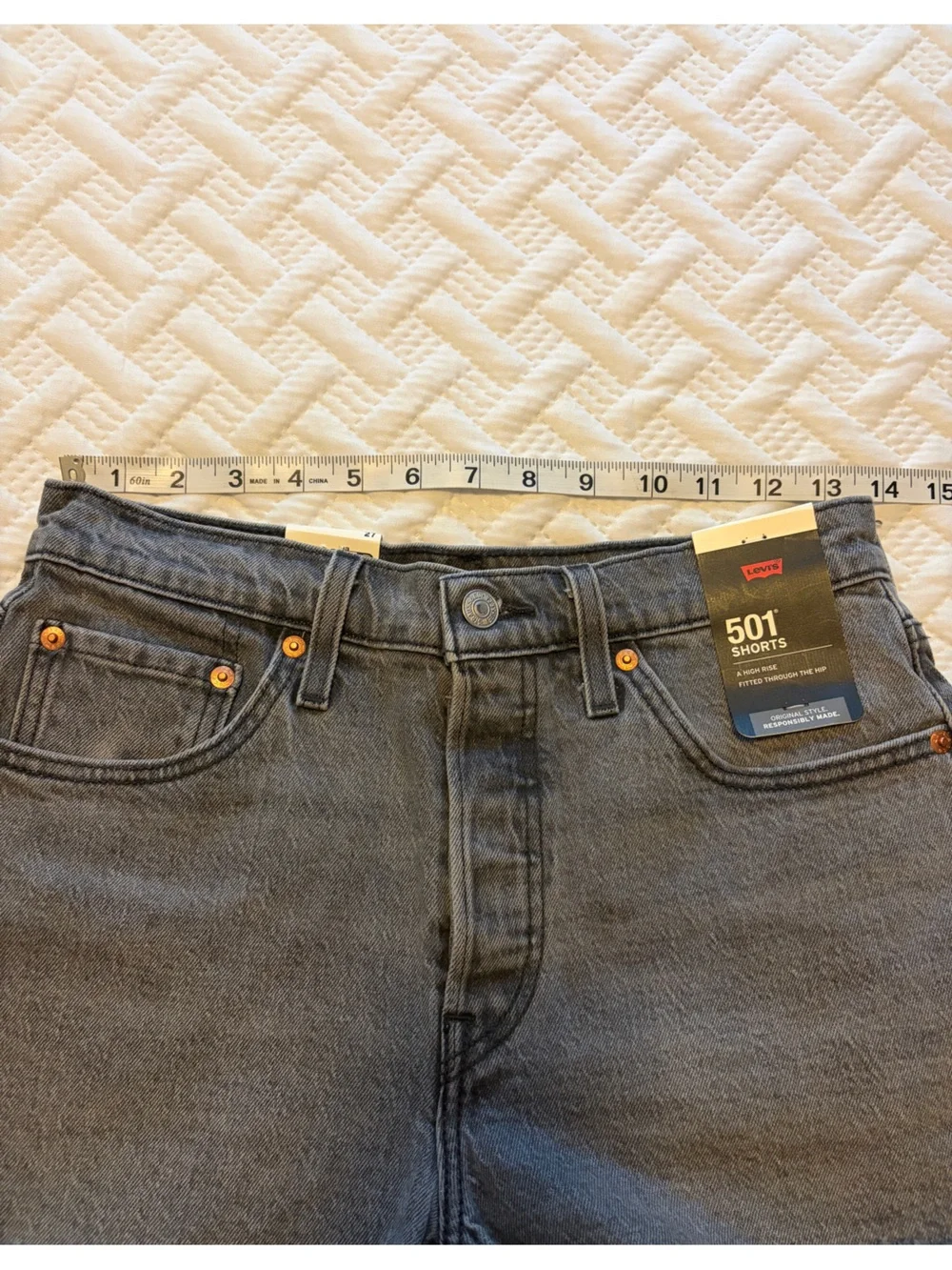Levi's | Gray 501 High-Rise Cutoff Denim Shorts NWT